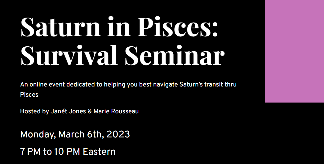 Event flyer Saturn in Pisces